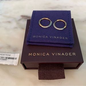 New With Tags Monica Vinader Riva Diamond Small Hoops Earrings